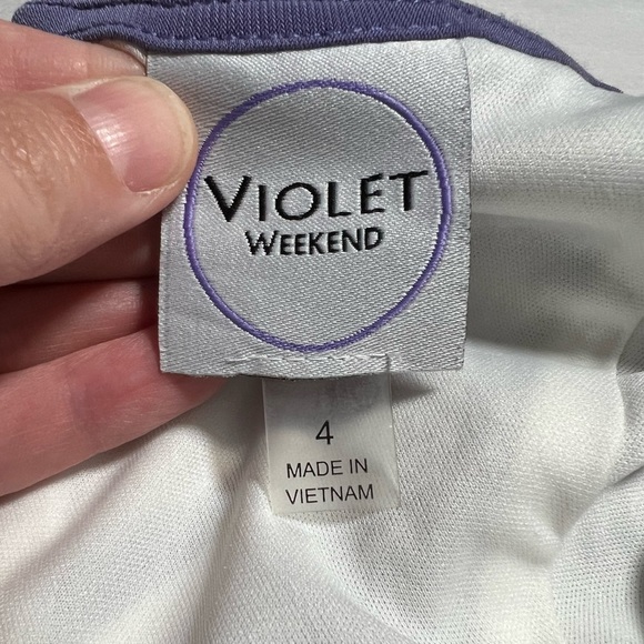 Violet Weekend Navy/Cream Stripe Cropped Jumpsuit Size 4 NEW Retro Wide Leg - Picture 11 of 13